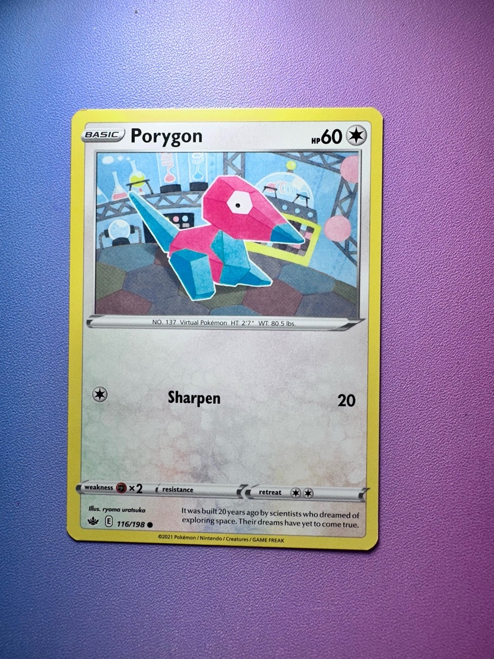 porygon - 116/198 (common) — pokemon: chilling reign
